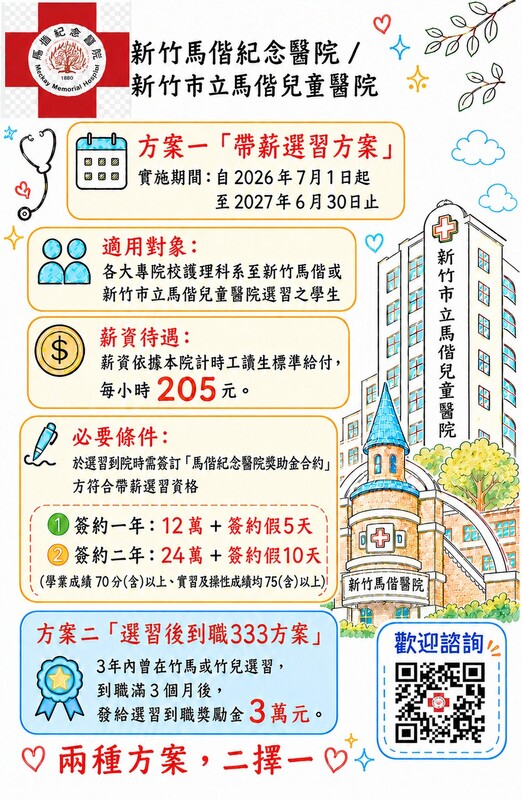 新竹馬偕暨新竹市立馬偕兒童醫院選習方案